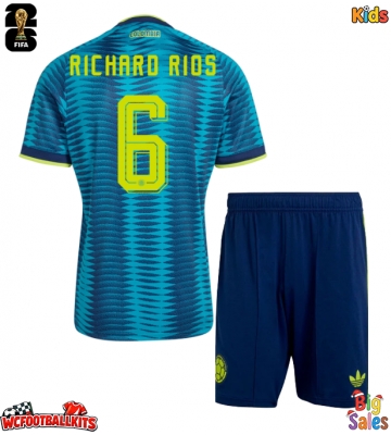 Colombia Richard Rios #6 Replica Away Stadium Kit for Kids World Cup 2026 Short Sleeve (+ pants)